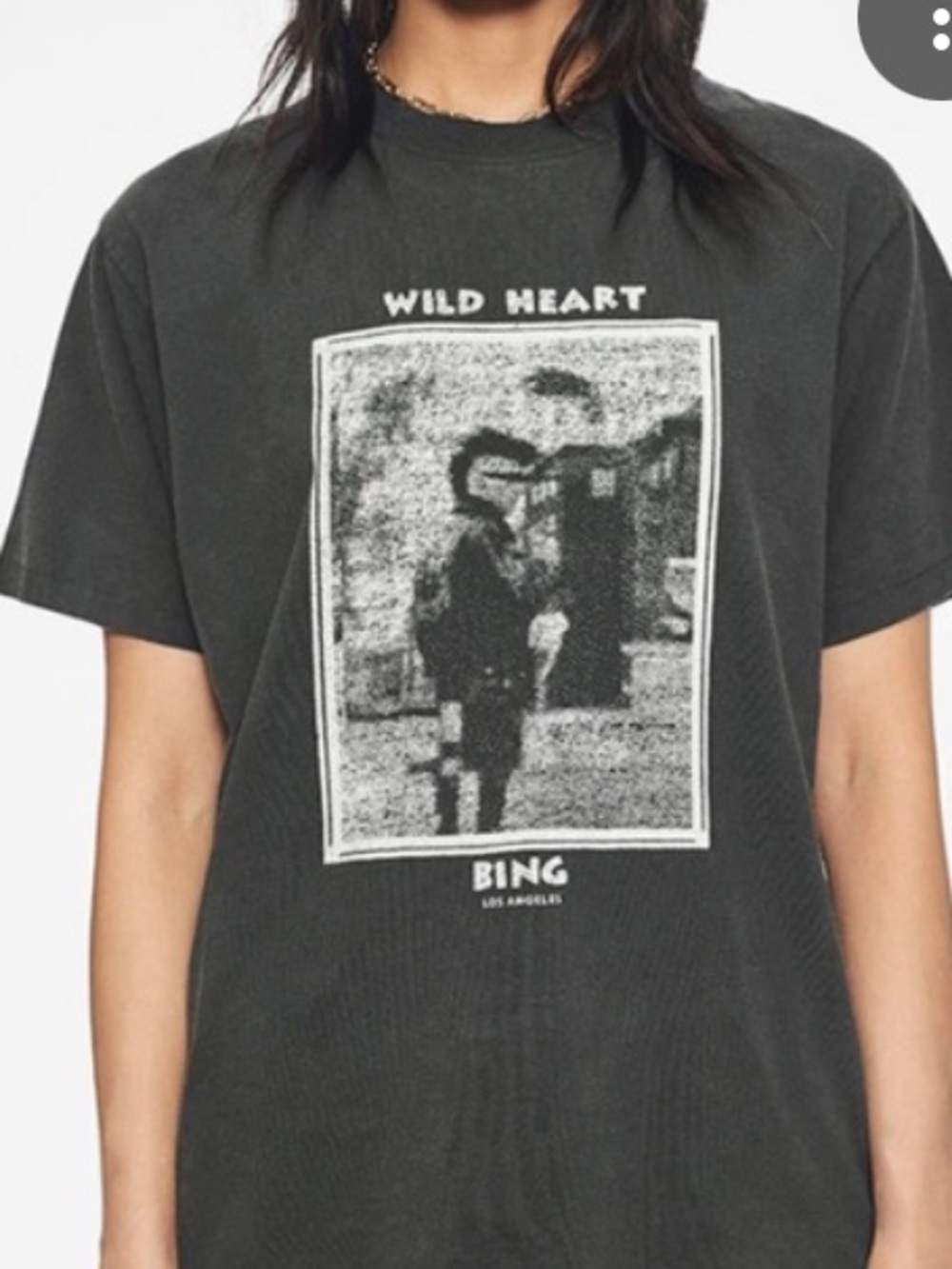 ANINE BING Unisex Georgie Mohawk "Wild Heart" T-Shirt in black | L